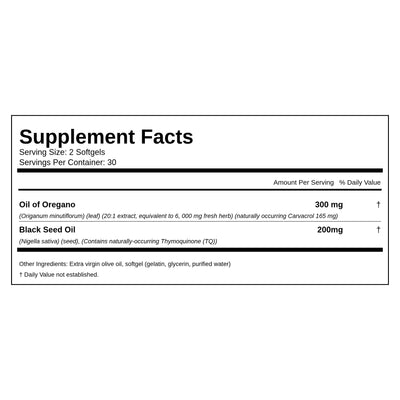 holleen Oil of Oregano supplement facts